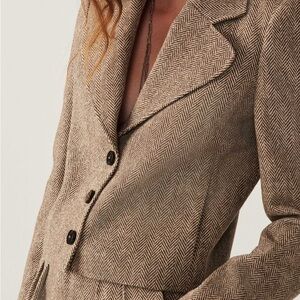 BA&SH BLANCHE Herringbone Cropped Blazer - medium